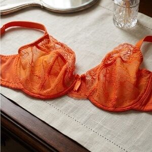 Panache Bright Orange Lace Underwire Bra
